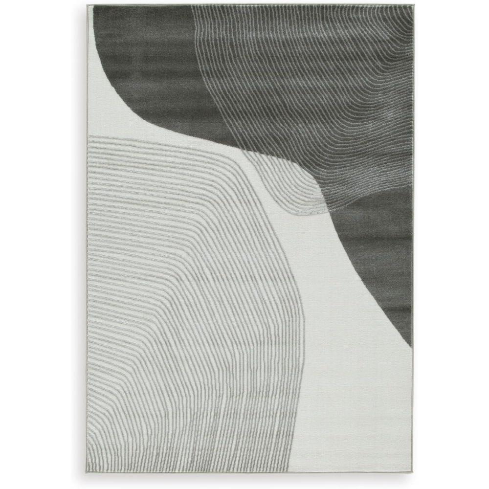 imageSignature Design by Ashley Winderburg Minimalist Indoor Swirls 5 x 7 Rug White amp Gray411 x 71 Rectangular