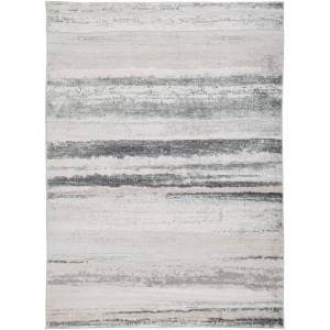 Signature Design by Ashley Abanett Contemporary 5 x 7 Medium Pile Abstract Design Rug, Cream, Gold & Gray(5’3″ x 7’3″ (Rectangular))