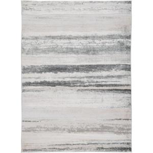 Signature Design by Ashley Abanett Contemporary 5 x 7 Medium Pile Abstract Design Rug, Cream, Gold & Gray(7’10” x 10’2″ (Rectangular))