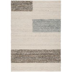 Signature Design by Ashley Barus Classic Indoor Geometric Handmade 8 x 10 Rug, Beige & Dark Brown(5′ x 7′ (Rectangular))
