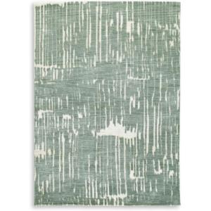 Signature Design by Ashley Cayworth Contemporary Indoor Abstract 8 x 10 Rug, Green & White(5’1″ x 6’11” (Rectangular))