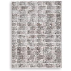 Signature Design by Ashley Fuadwick Transitional Indoor Striped Rectangular 5 x 7 Area Rug, Brown & Beige