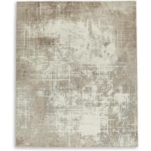 Signature Design by Ashley Grifflain Contemporary Indoor Washable Abstract Pattern 5 x 7 Rug , Light Brown & Light Gray