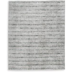 Signature Design by Ashley Laddway Casual Indoor Striped Fluffy 8 x 10 Rug, Beige & Gray(7’10” x 9’9″ (Rectangular))