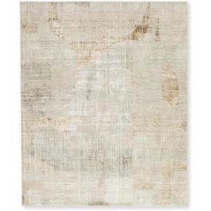 Signature Design by Ashley Truward Minimalist Indoor Abstract Medium 5 x 7 Rug with Non-Slip Backing, Gray & Light Brown(7’10” x 9’10” (Rectangular))