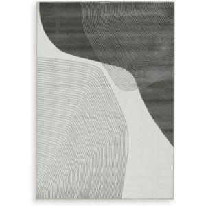 Signature Design by Ashley Winderburg Minimalist Indoor Swirls 5 x 7 Rug, White & Gray(4’11” x 7’1″ (Rectangular))
