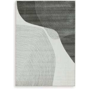 Signature Design by Ashley Winderburg Minimalist Indoor Swirls 5 x 7 Rug, White & Gray(7’11” x 10’1″ (Rectangular))