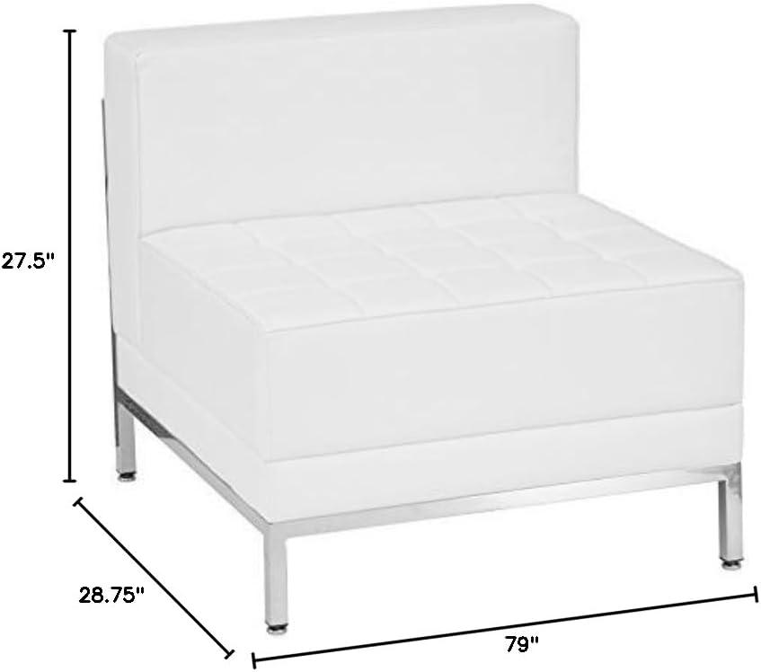 imageFlash Furniture Hercules Imagination Series LeatherSoft Sofa Ganging Clips 5 17 Piece Set Melrose White