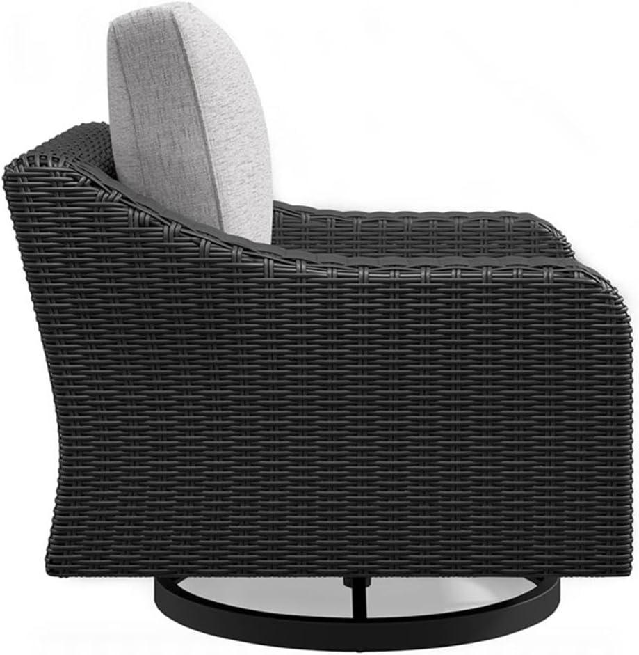 imageSignature Design by Ashley Beachcroft Black Outdoor Swivel Lounge with Cushion