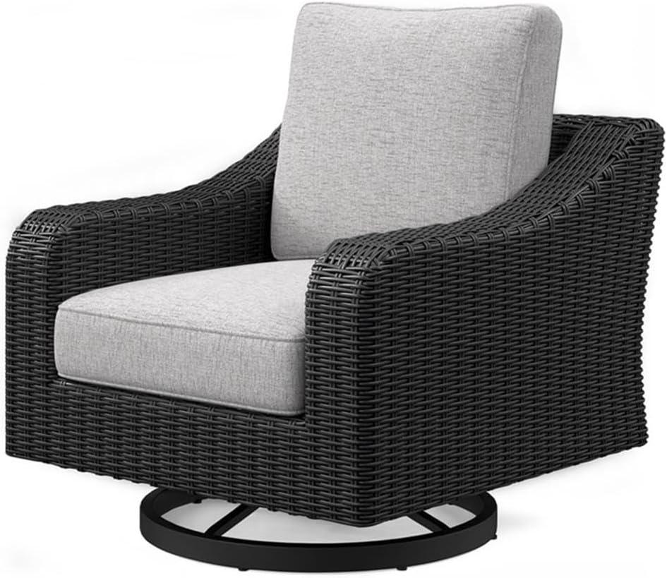 imageSignature Design by Ashley Beachcroft Black Outdoor Swivel Lounge with Cushion