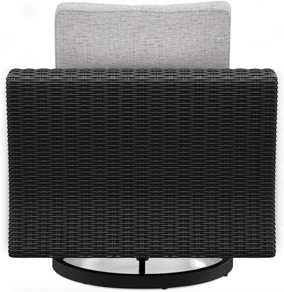 imageSignature Design by Ashley Beachcroft Black Outdoor Swivel Lounge with Cushion