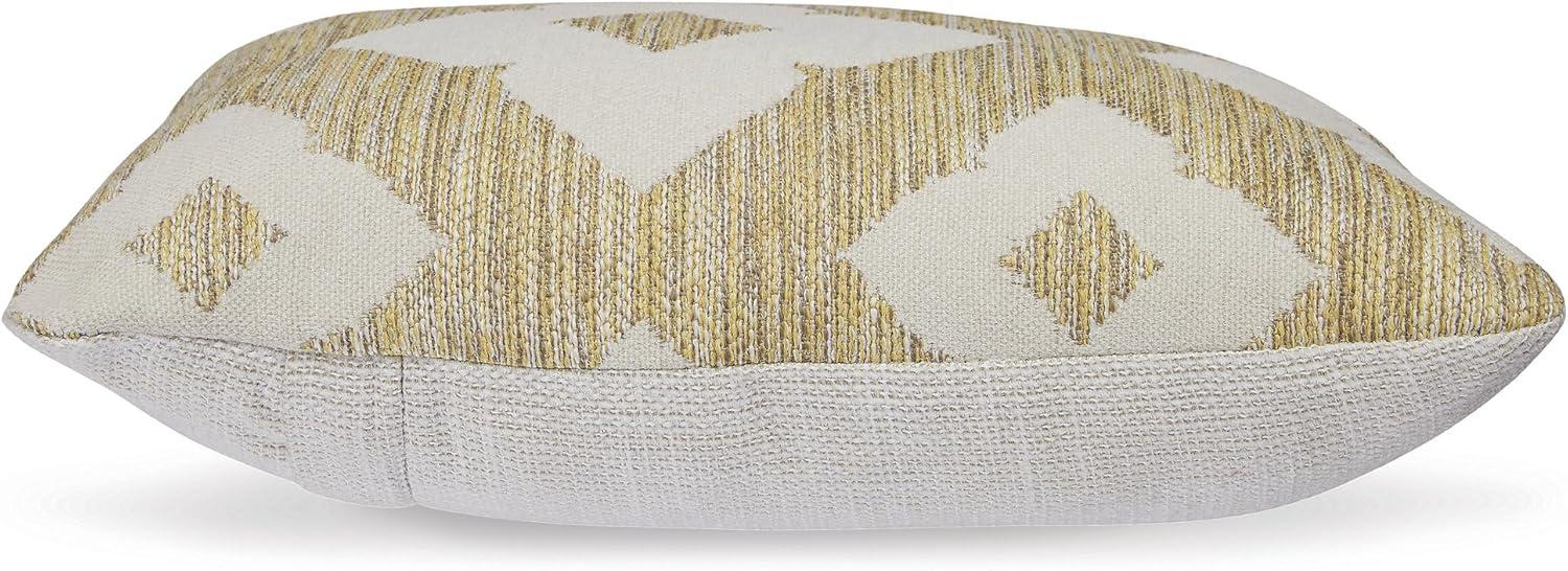 imageSignature Design by Ashley Brockner NextGen Nuvella Contemporary IndoorOutdoor UV Resistant Geometric 18 x 18 Inches Pillow with Removable Cover and Zipper Closure Yellow amp Beige