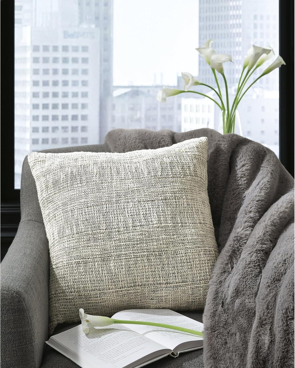imageSignature Design by Ashley Carddon Farmhouse Square Cotton Accent Pillow 20 x 20 Inches Machine Washable Black amp White