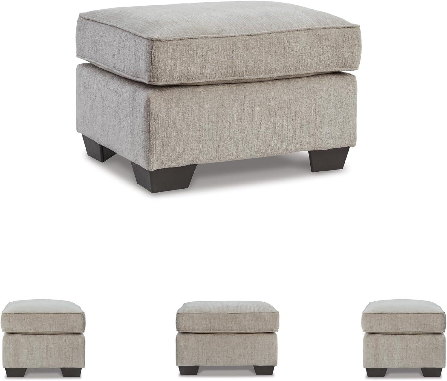 imageSignature Design by Ashley Cashton Modern Rectangular Upholstered Ottoman Light Gray