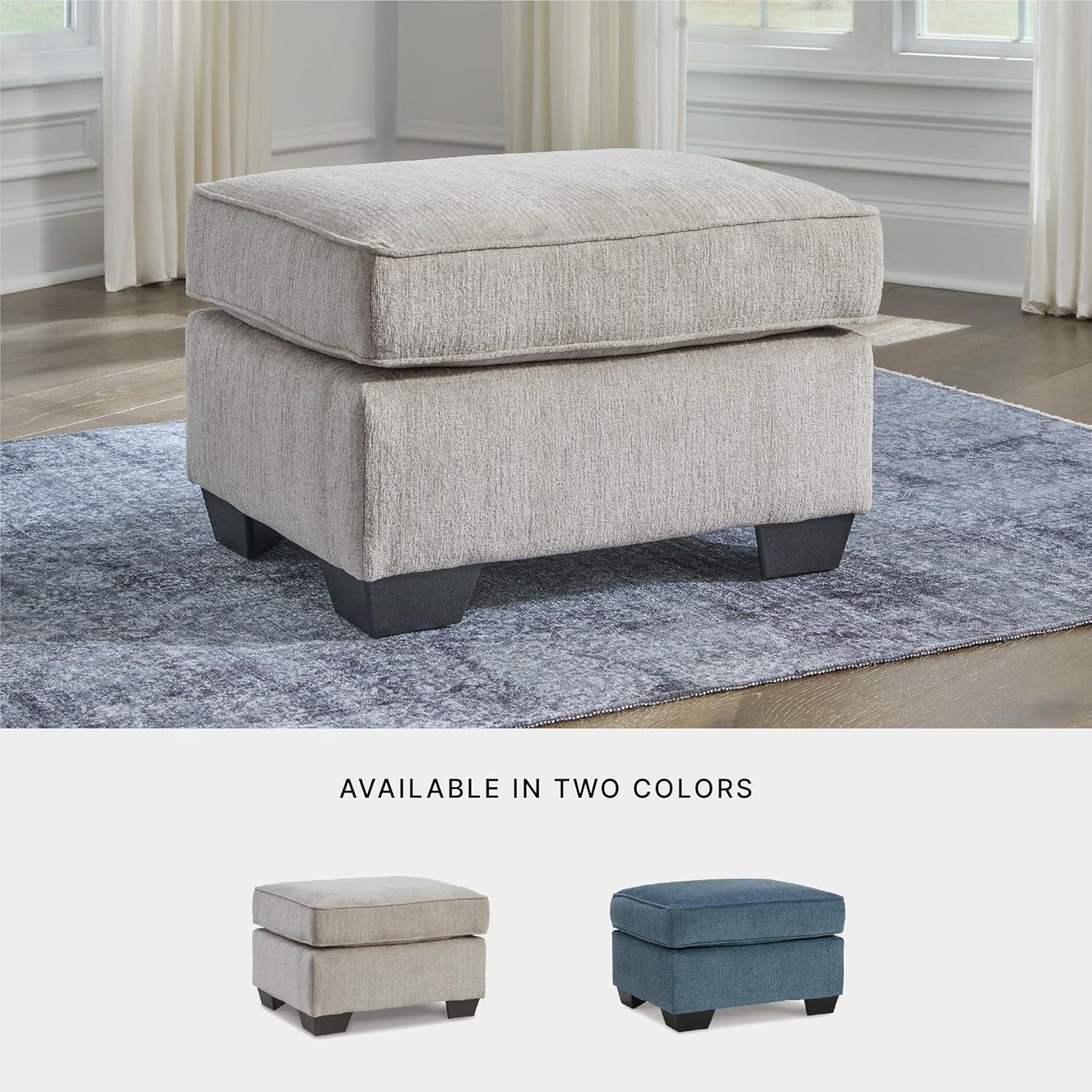 imageSignature Design by Ashley Cashton Modern Rectangular Upholstered Ottoman Light Gray