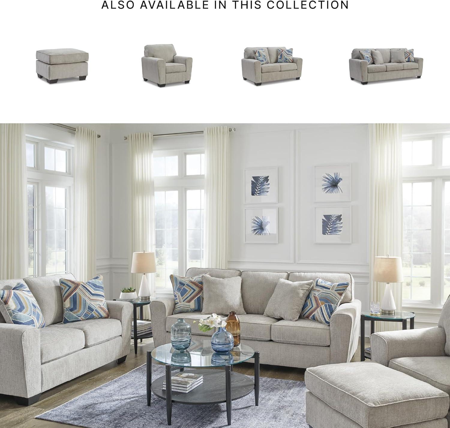 imageSignature Design by Ashley Cashton Modern Rectangular Upholstered Ottoman Light Gray