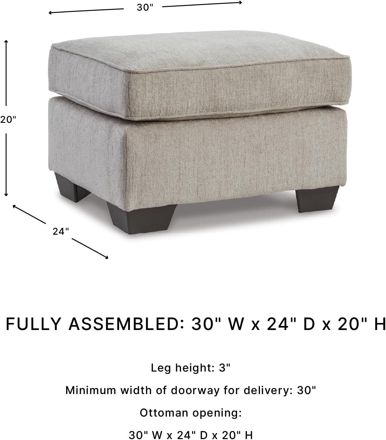 imageSignature Design by Ashley Cashton Modern Rectangular Upholstered Ottoman Light Gray