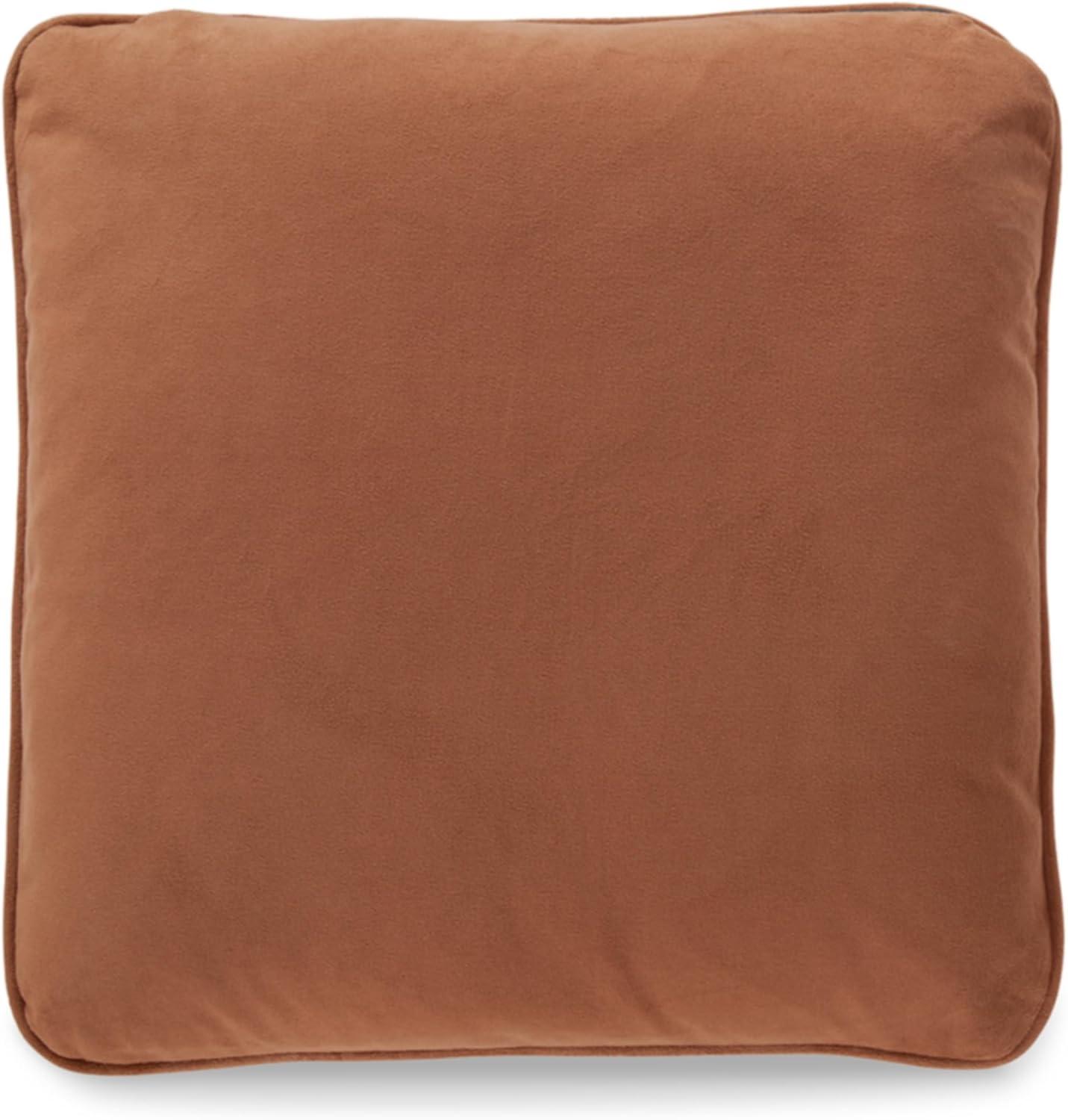 imageSignature Design by Ashley Caygan Contemporary Square Polyester Pillow with Feather Fill 20 x 20 Machine Washable BrownOrange Red