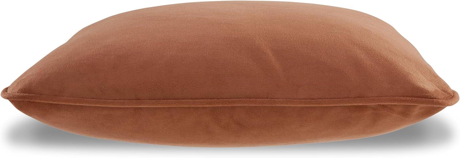 imageSignature Design by Ashley Caygan Contemporary Square Polyester Pillow with Feather Fill 20 x 20 Machine Washable BrownOrange Red