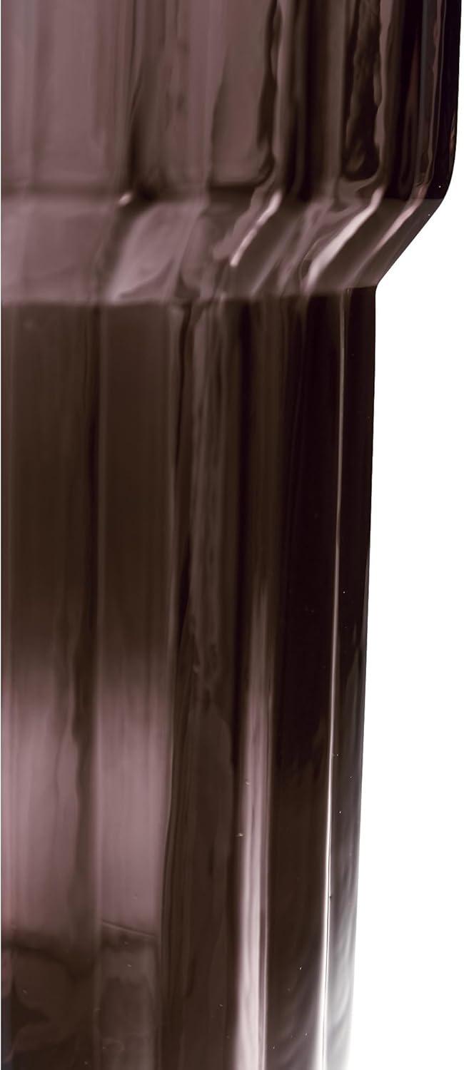 imageSignature Design by Ashley Dorlow Contemporary IndoorOutdoor 925 Glass Countertop Vase with Oversized Fluted Detail PurpleSmall