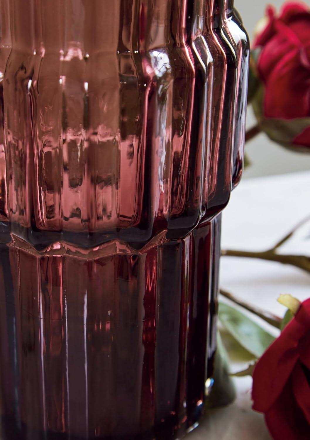 imageSignature Design by Ashley Dorlow Contemporary IndoorOutdoor Watertight Glass Vase with Wide Mouth Set of 2 PurplePurple