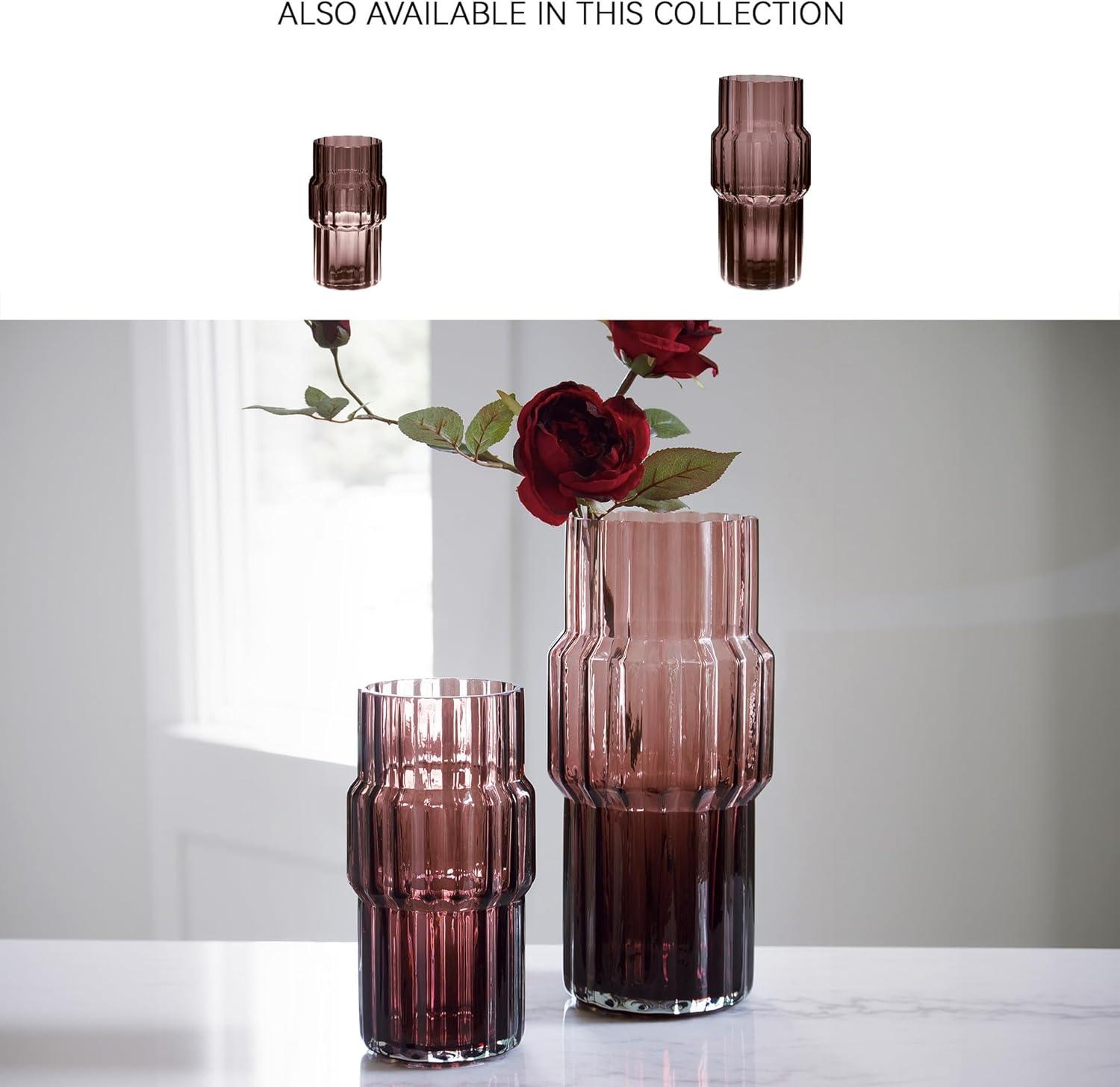 imageSignature Design by Ashley Dorlow Contemporary IndoorOutdoor Watertight Glass Vase with Wide Mouth Set of 2 PurplePurple