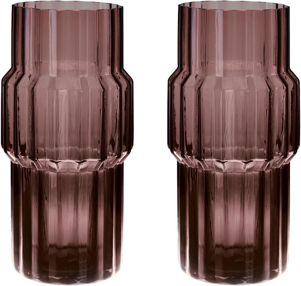 imageSignature Design by Ashley Dorlow Contemporary IndoorOutdoor Watertight Glass Vase with Wide Mouth Set of 2 PurplePurple