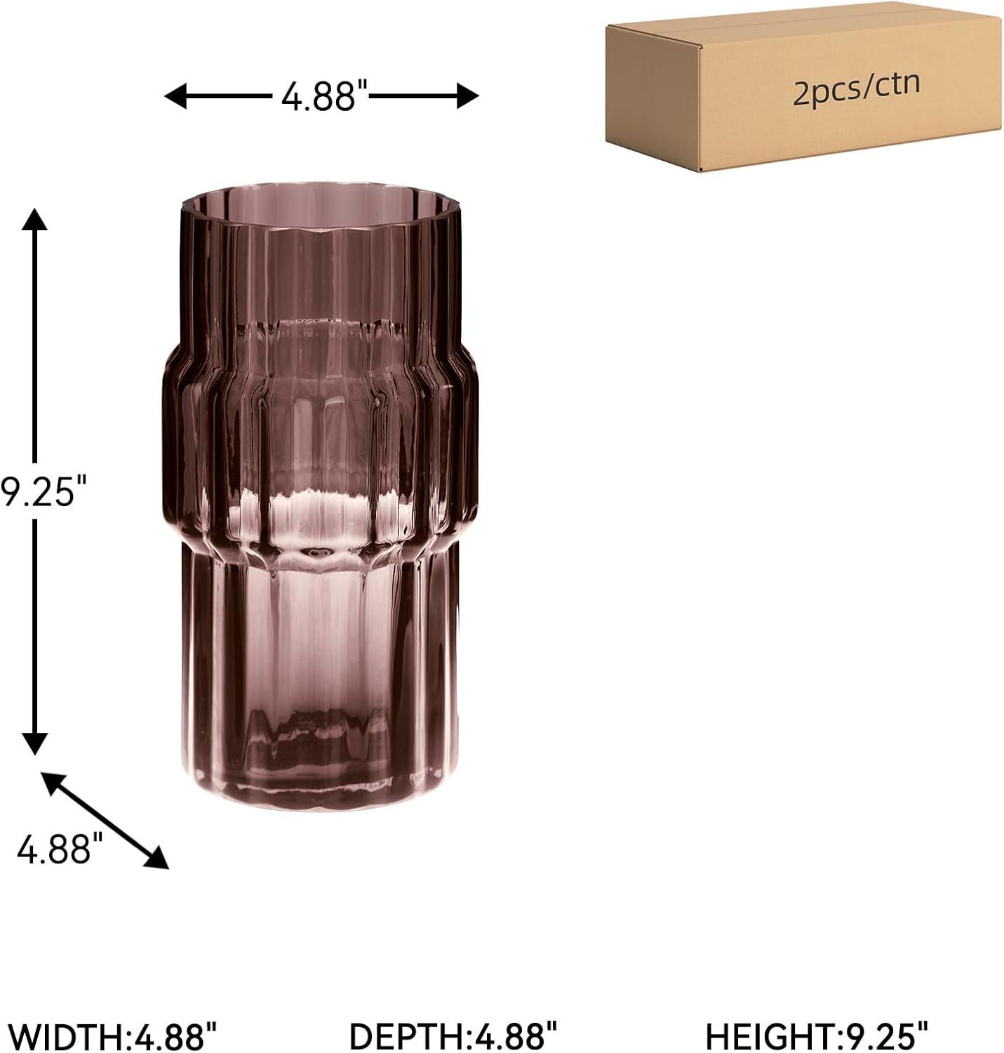 imageSignature Design by Ashley Dorlow Contemporary IndoorOutdoor Watertight Glass Vase with Wide Mouth Set of 2 PurplePurple