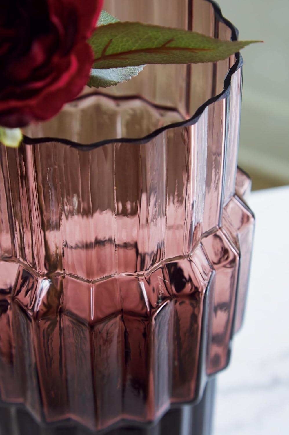 imageSignature Design by Ashley Dorlow Contemporary IndoorOutdoor Watertight Glass Vase with Wide Mouth Set of 2 PurplePurple