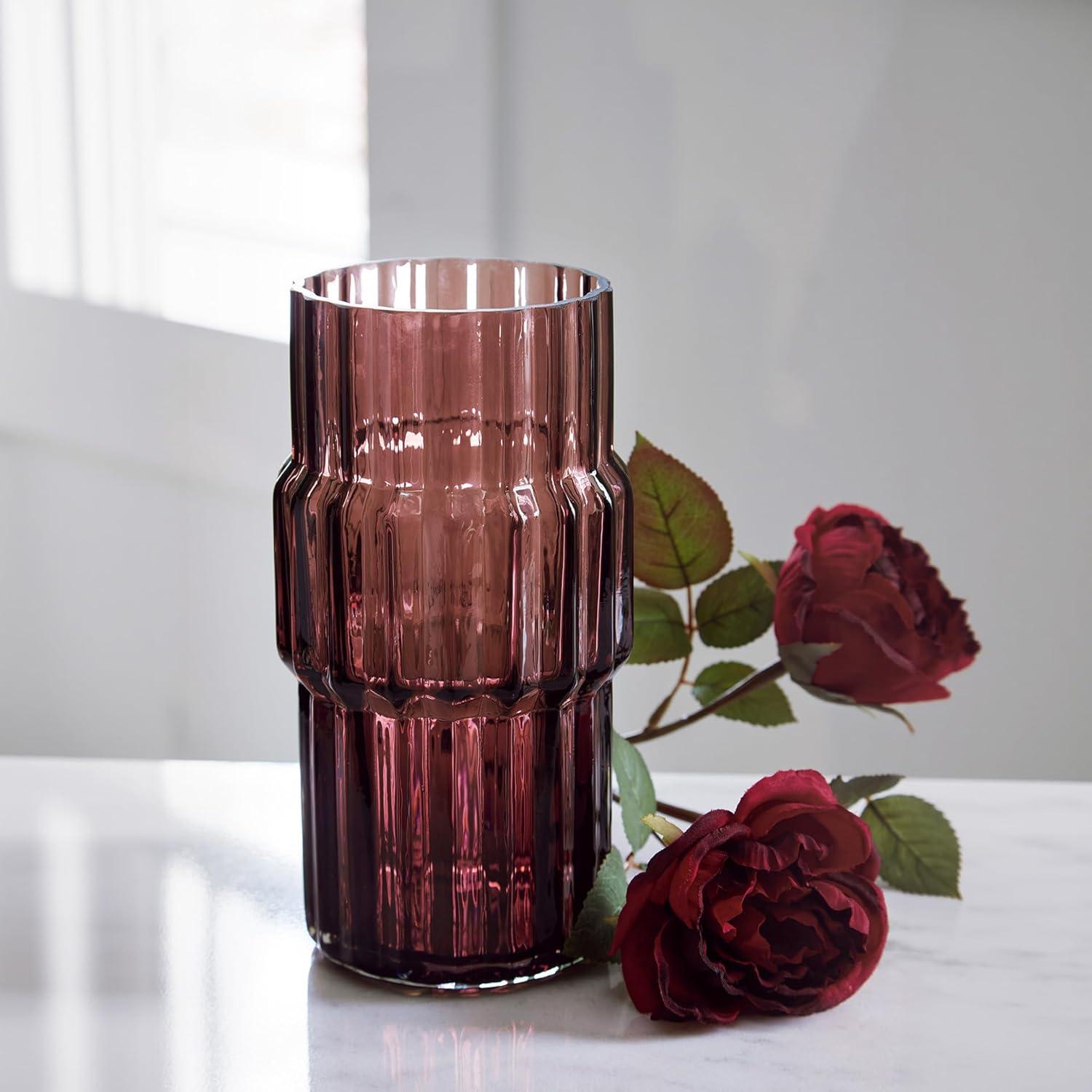 imageSignature Design by Ashley Dorlow Contemporary IndoorOutdoor Watertight Glass Vase with Wide Mouth Set of 2 PurplePurple