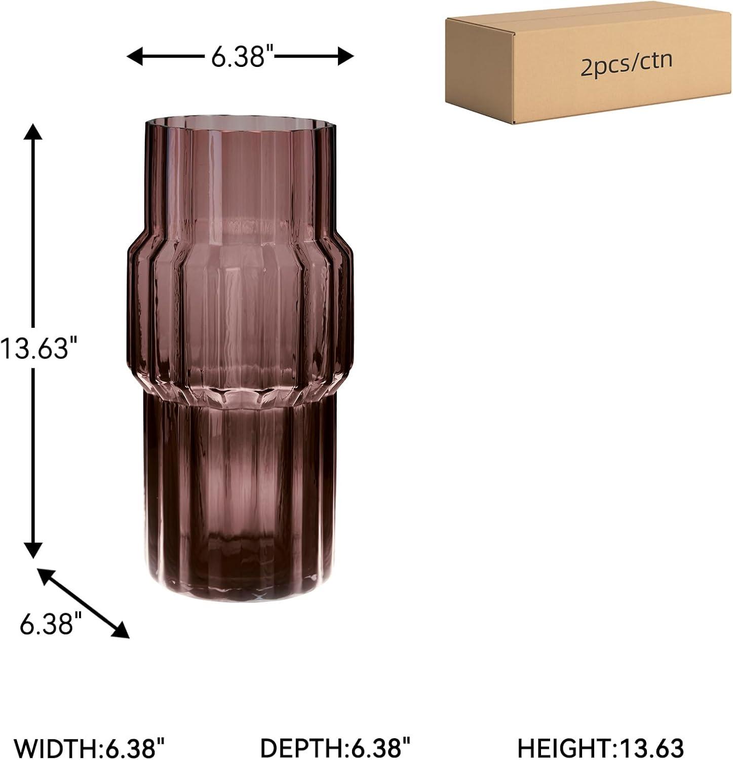 imageSignature Design by Ashley Dorlow Contemporary IndoorOutdoor Watertight Glass Vase with Wide Mouth Set of 2 PurplePurple