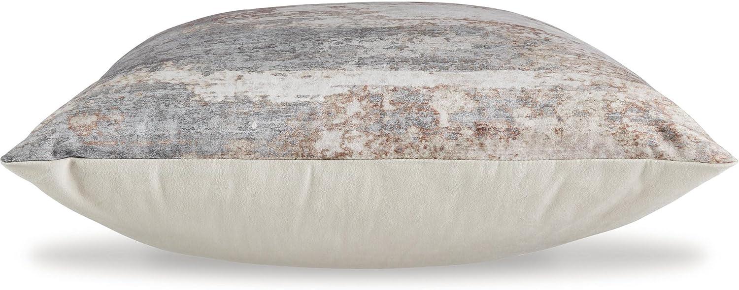 imageSignature Design by Ashley Edinfielders Casual Machine Washable Abstract Accent Pillow with Zipper Closure Beige amp Light Gray