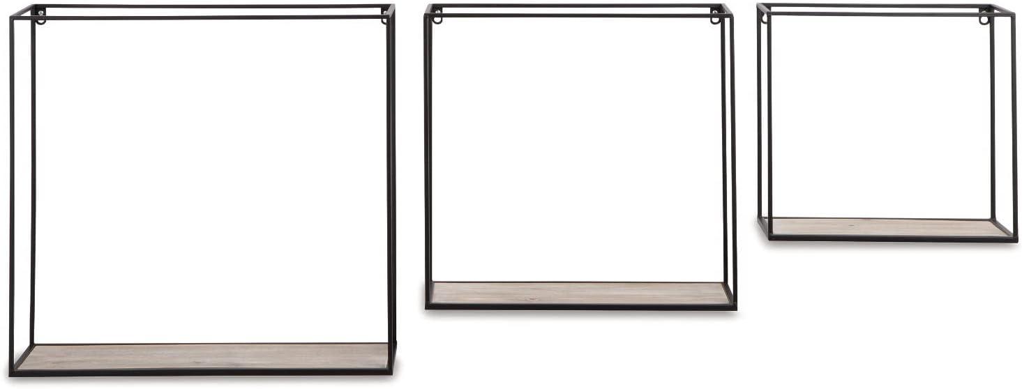 imageSignature Design by Ashley Efharis Shadow Box Set 3 Piece Wall Shelf Natural amp Gold FinishContemporary