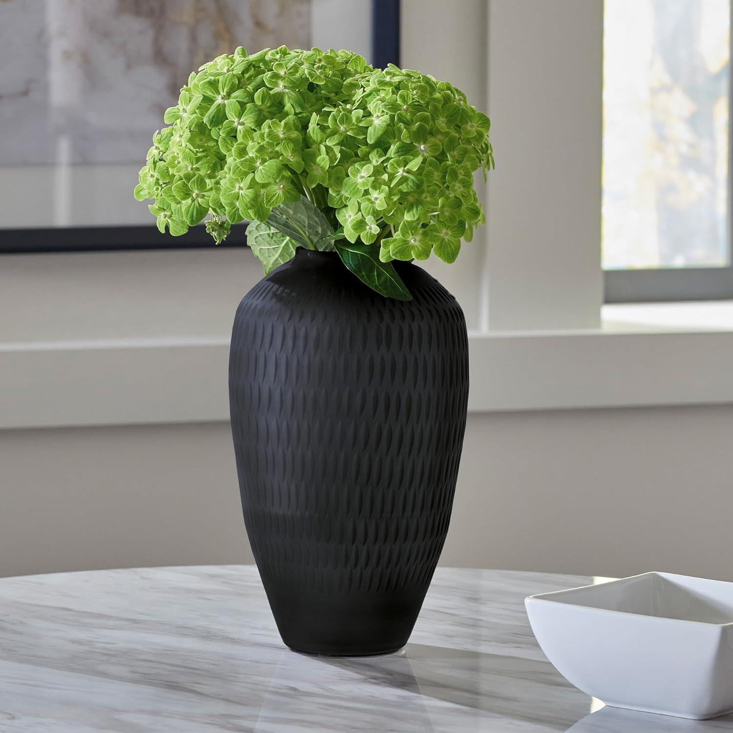 imageSignature Design by Ashley Etney 105 Contemporary Glass Vase Almost Black10 in