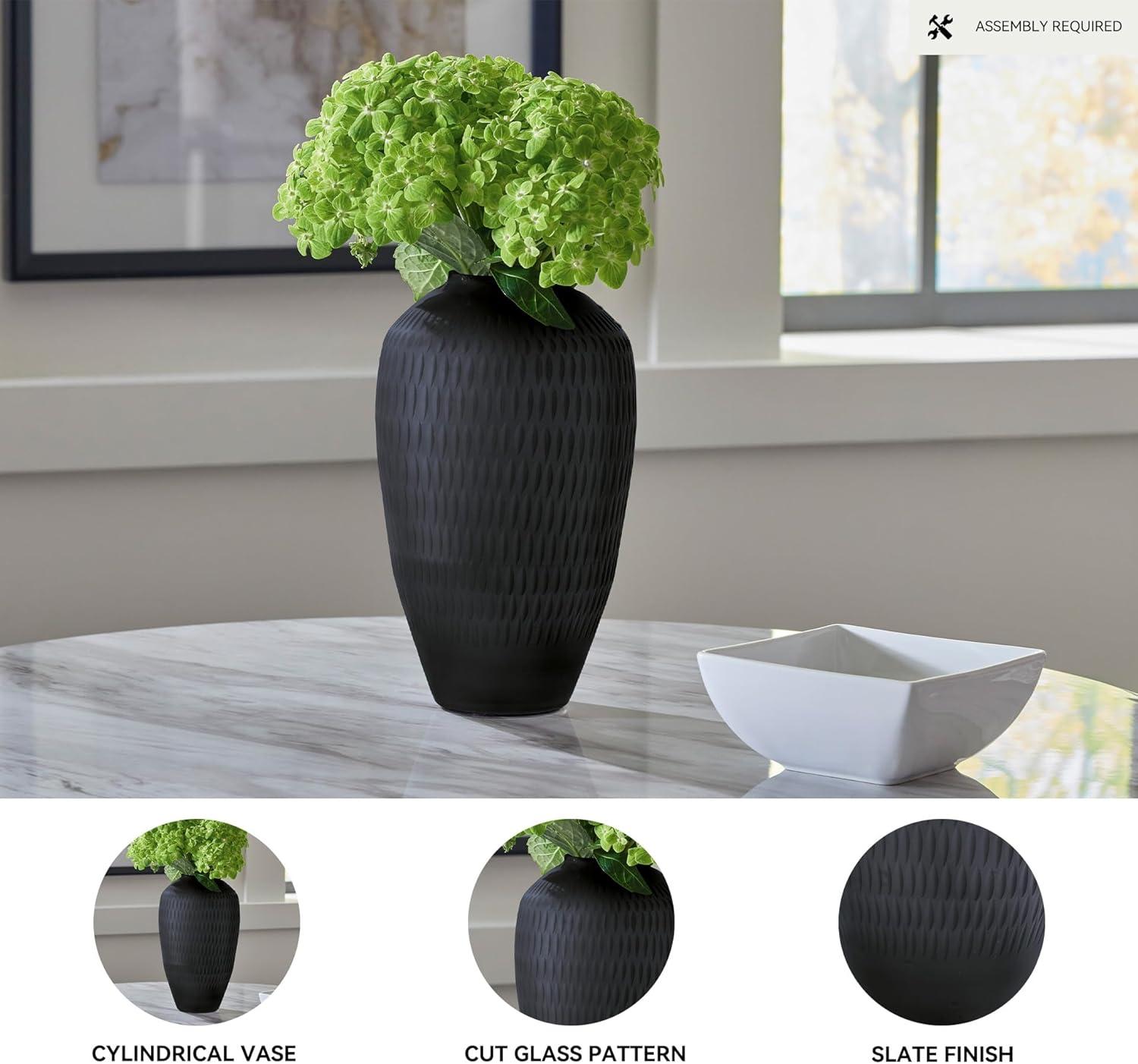 imageSignature Design by Ashley Etney 105 Contemporary Glass Vase Almost Black10 in
