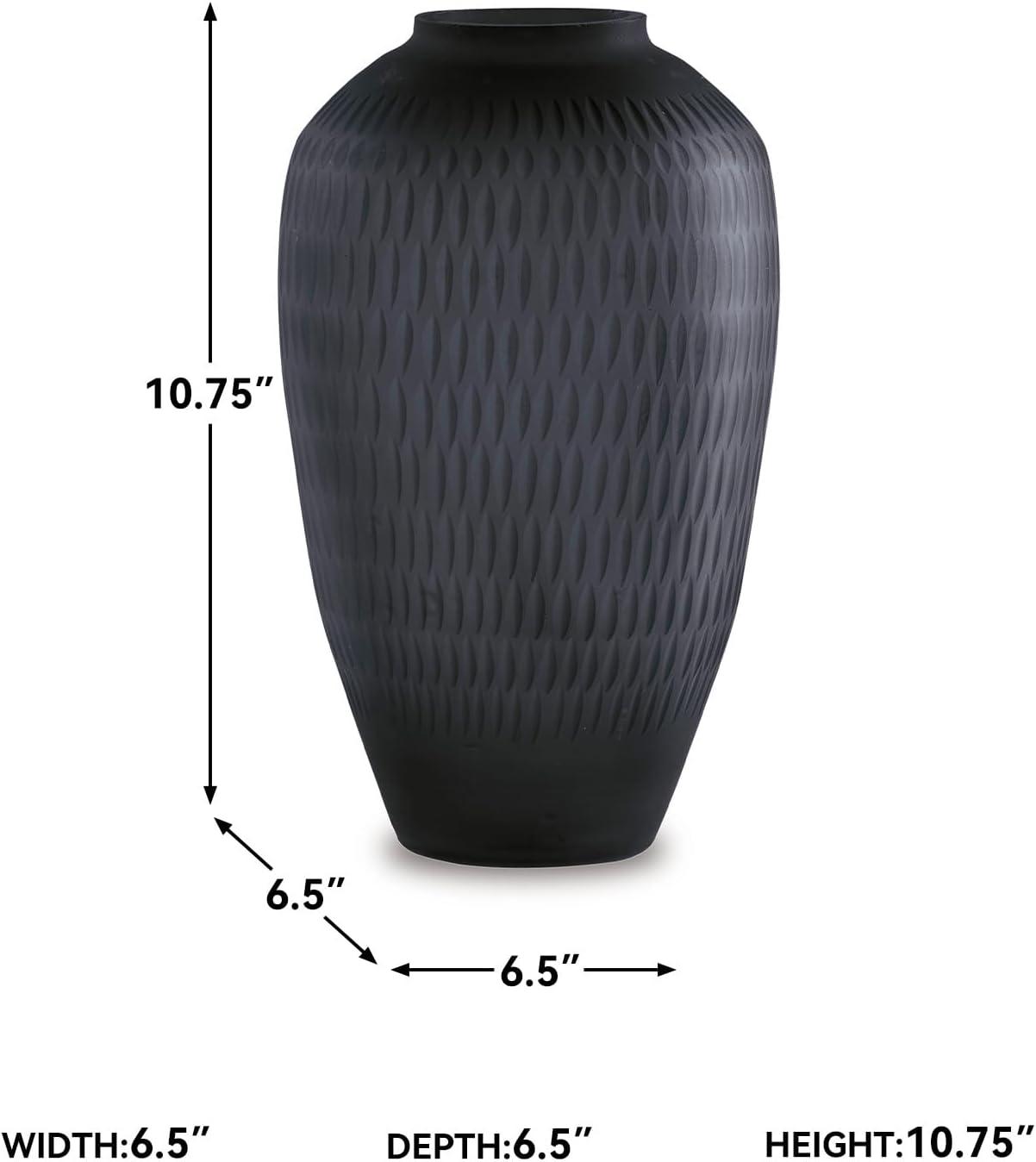 imageSignature Design by Ashley Etney 105 Contemporary Glass Vase Almost Black10 in