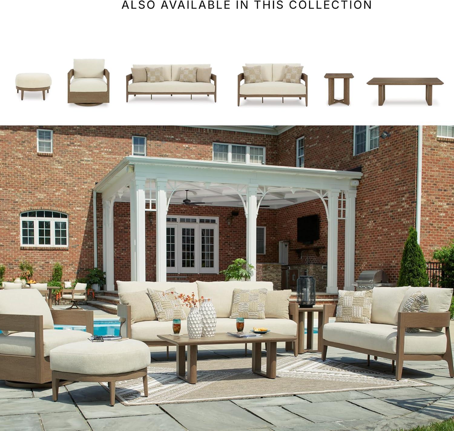 imageSignature Design by Ashley Furniture Serene Bay Dark Brown Outdoor Coffee Table