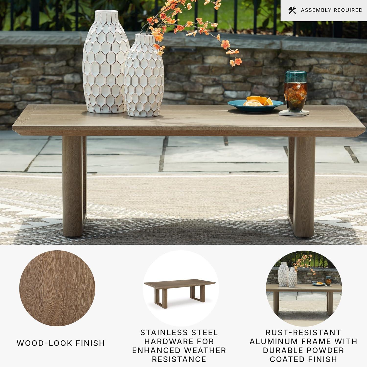 imageSignature Design by Ashley Furniture Serene Bay Dark Brown Outdoor Coffee Table