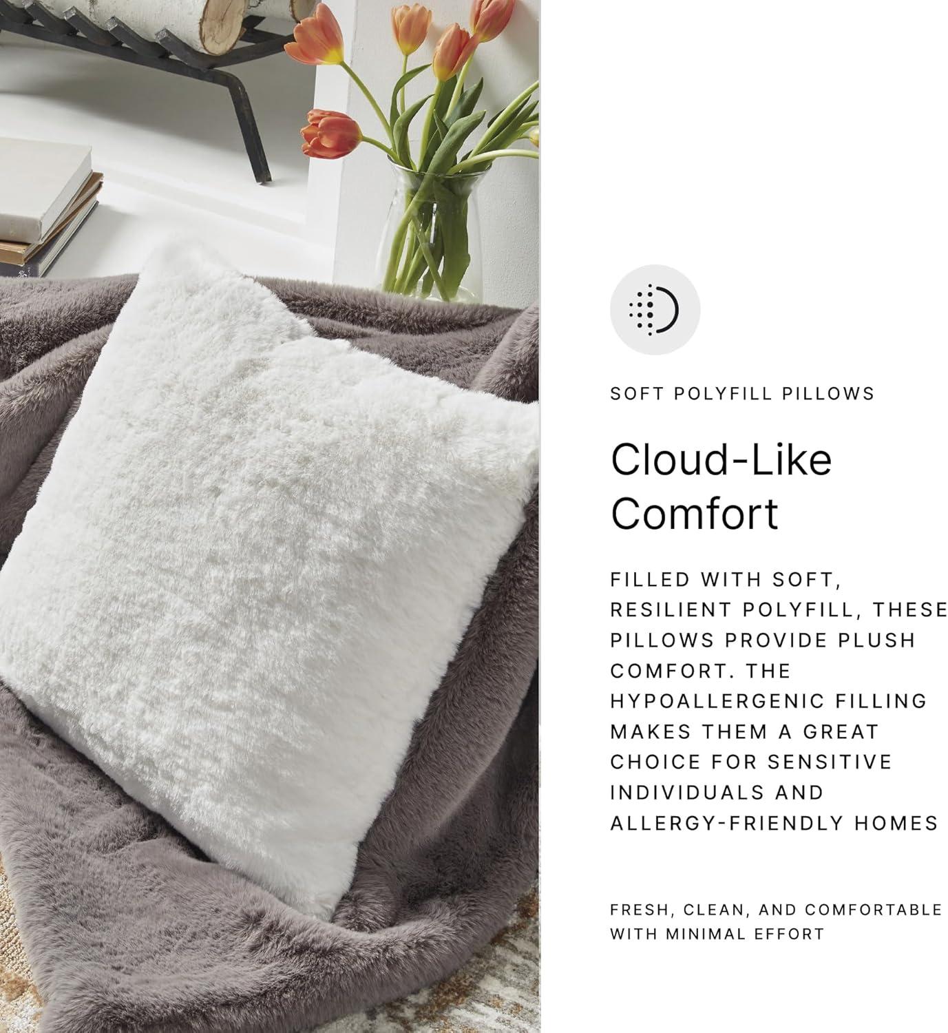 imageSignature Design by Ashley Gariland Pillow Set of 4 Square White 4 Count