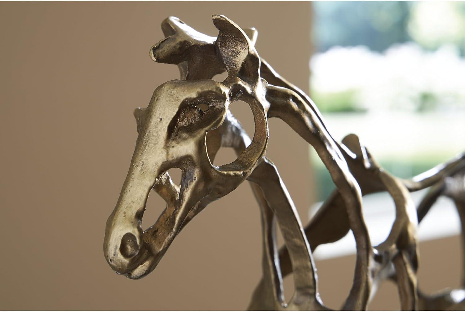 imageSignature Design by Ashley Grainville Art Deco Horse Sculpture with Antiqued Finish Metallic amp Black
