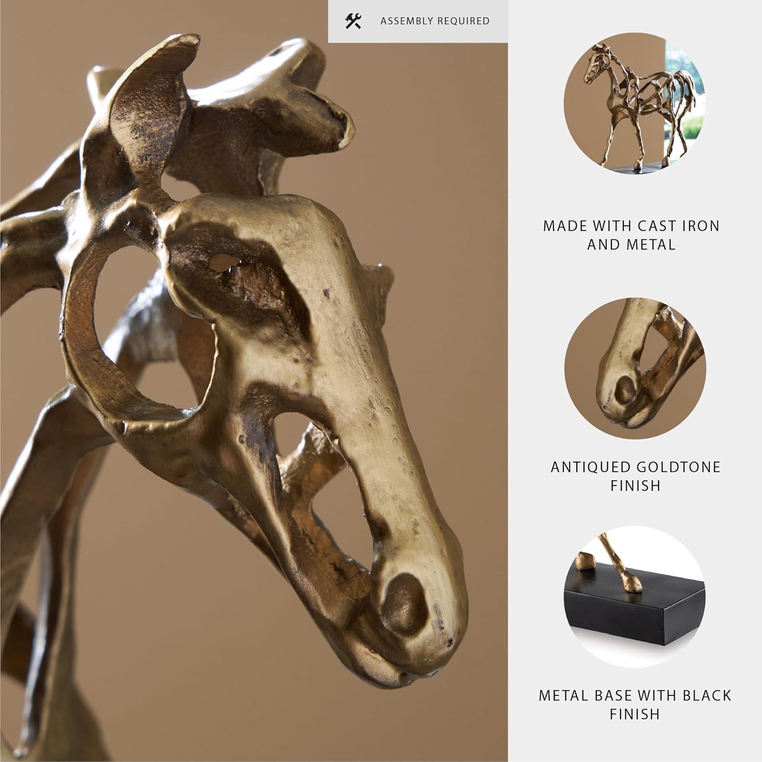 imageSignature Design by Ashley Grainville Art Deco Horse Sculpture with Antiqued Finish Metallic amp Black