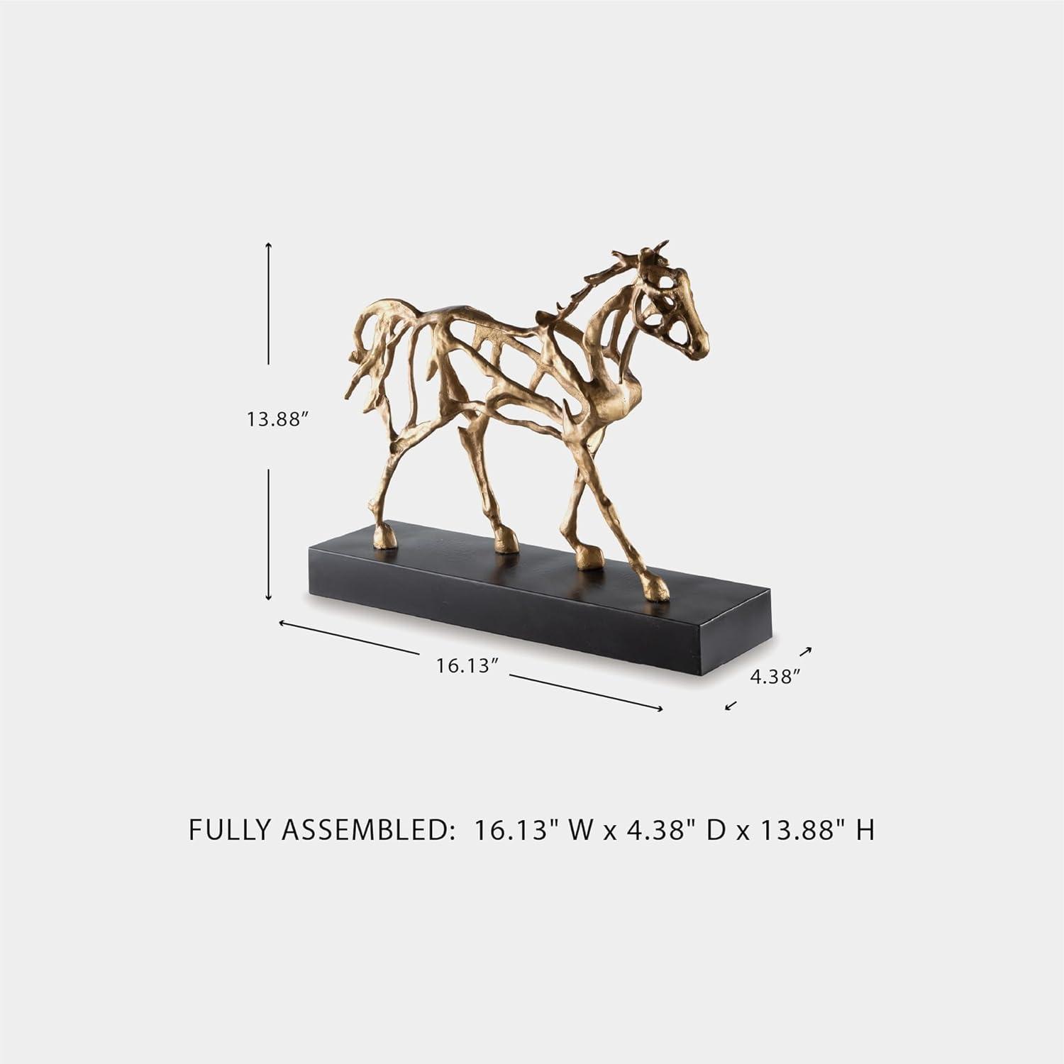 imageSignature Design by Ashley Grainville Art Deco Horse Sculpture with Antiqued Finish Metallic amp Black