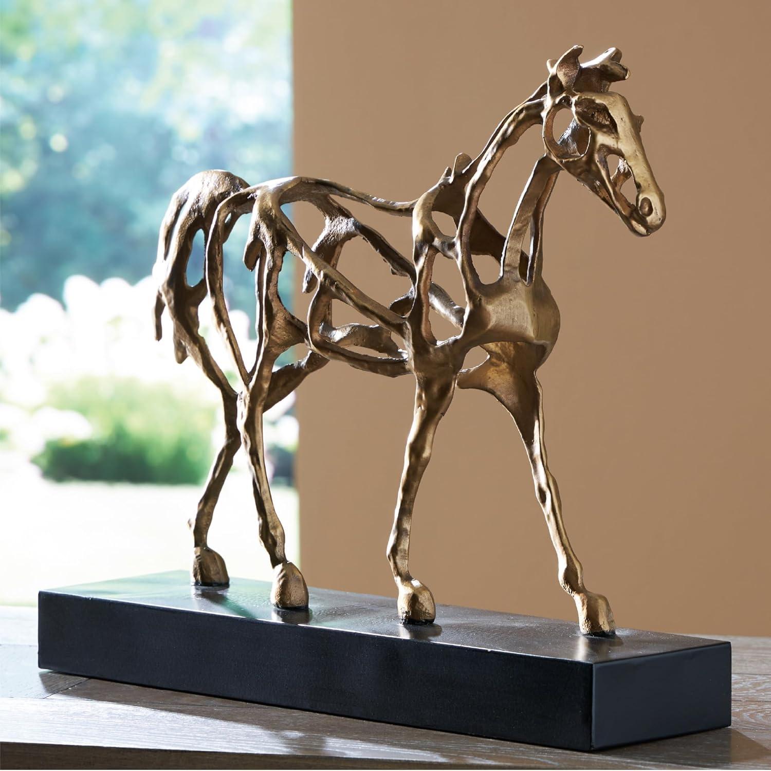 imageSignature Design by Ashley Grainville Art Deco Horse Sculpture with Antiqued Finish Metallic amp Black