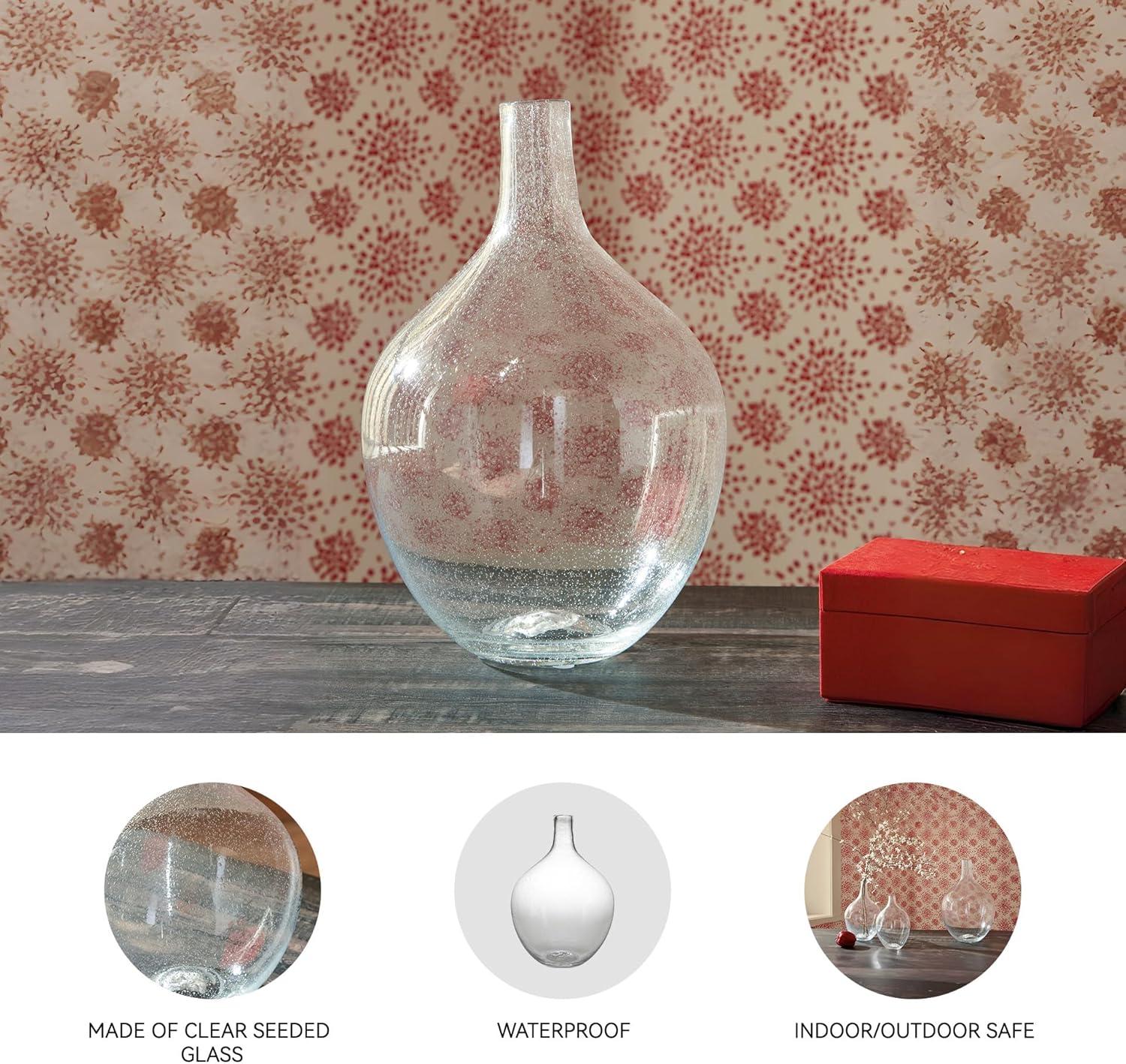 imageSignature Design by Ashley Kurthorne Casual IndoorOutdoor 11 Seeded Glass Tabletop Vase Glass15