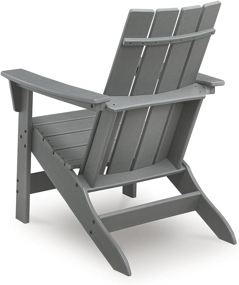 imageSignature Design by Ashley Lone View Bay Contemporary Outdoor Weather Resistant Adirondack Chair with Arm Rest Gray