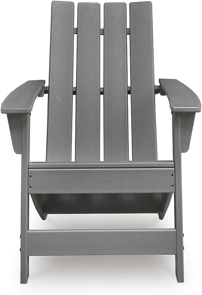 imageSignature Design by Ashley Lone View Bay Contemporary Outdoor Weather Resistant Adirondack Chair with Arm Rest Gray