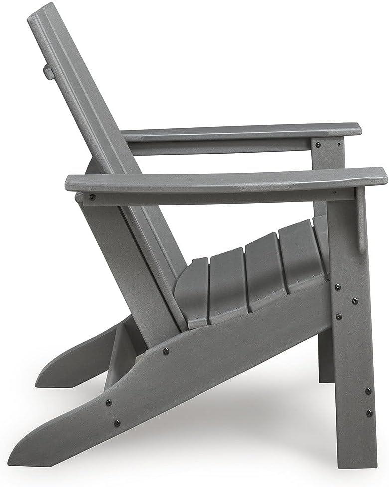 imageSignature Design by Ashley Lone View Bay Contemporary Outdoor Weather Resistant Adirondack Chair with Arm Rest Gray