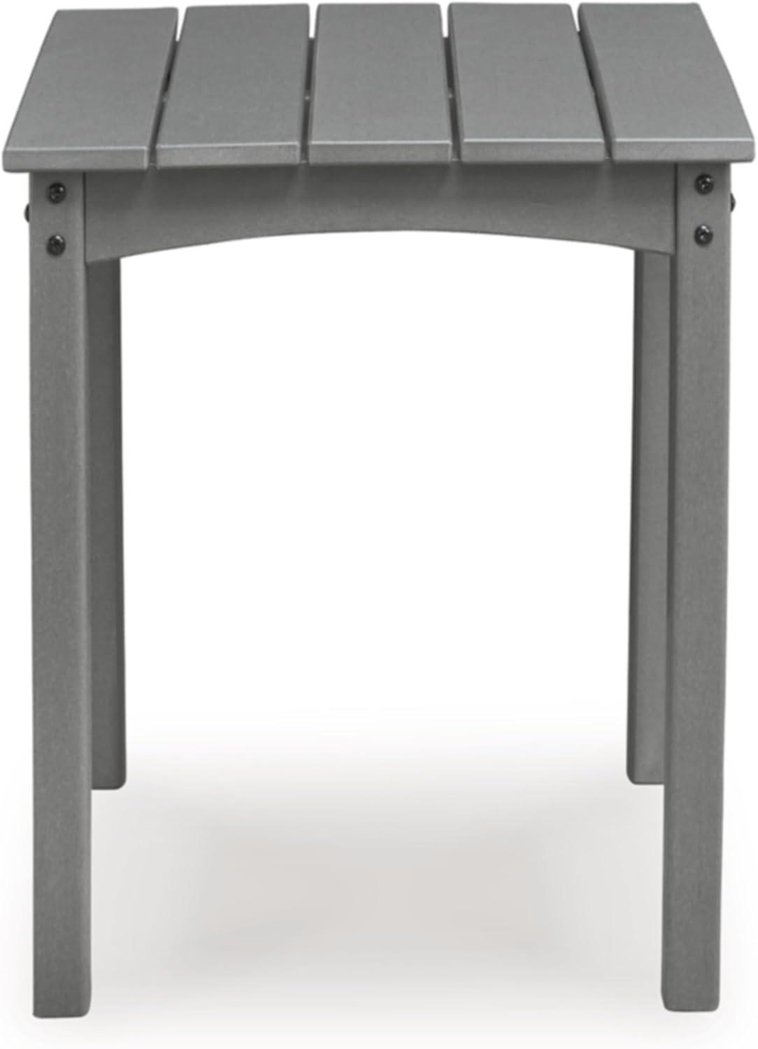 imageSignature Design by Ashley Lone View Bay Modern Durable Weather Resistant Outdoor End Table with Slatted Styling Gray