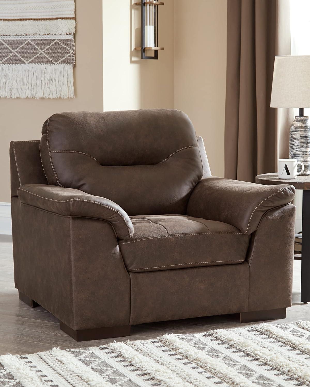 imageSignature Design by Ashley Maderla Classic Rectangular Tufted Ottoman Dark BrownBrown