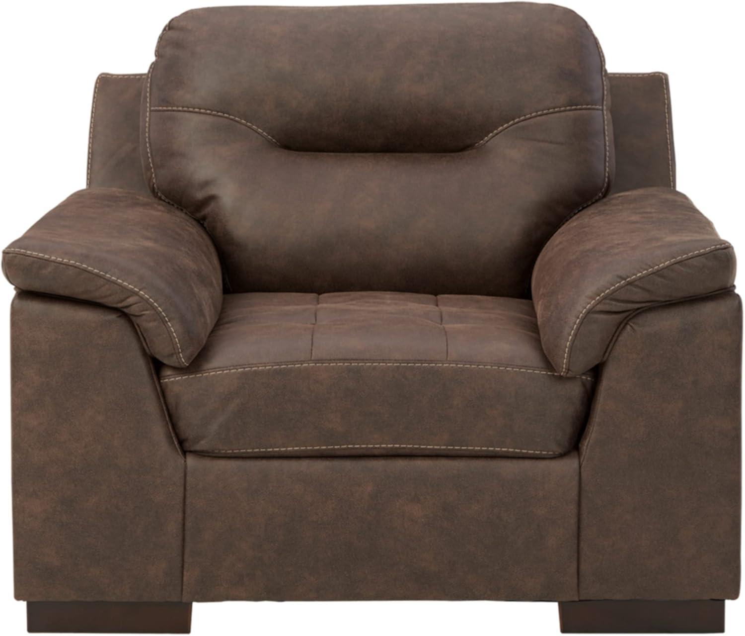 imageSignature Design by Ashley Maderla Classic Rectangular Tufted Ottoman Dark BrownBrown